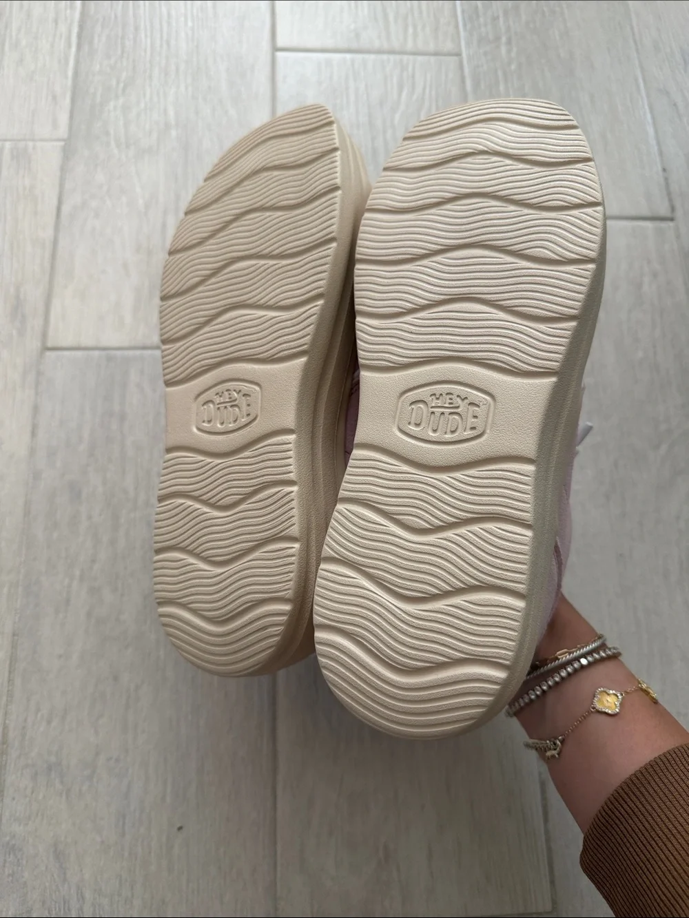Platform Casual Sneakers in Light Pink with Cream Sole